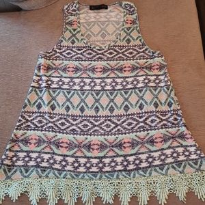 Aztec print sleeveless shirt